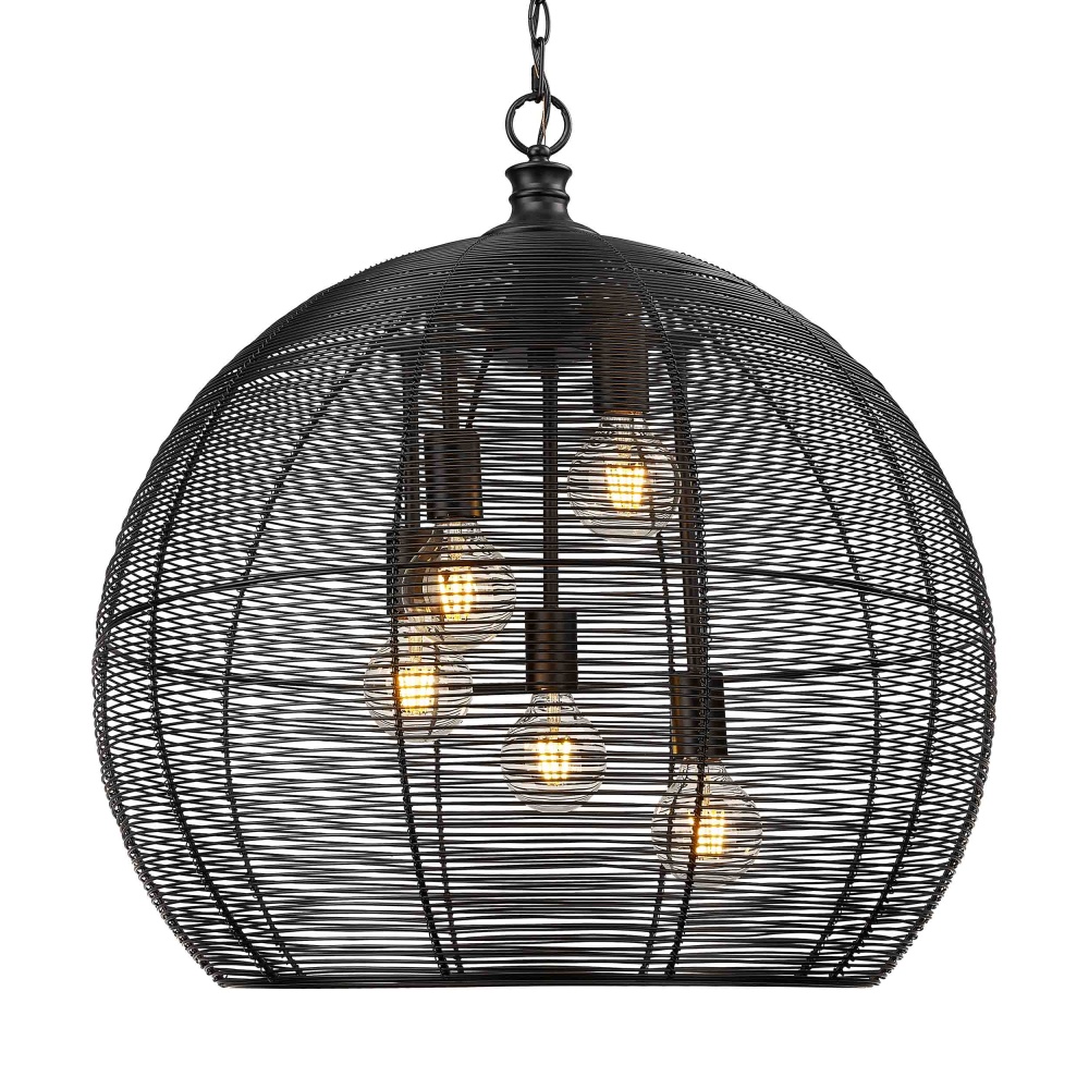 Golden Lighting Calypso 5-light Pendant in Matte Black